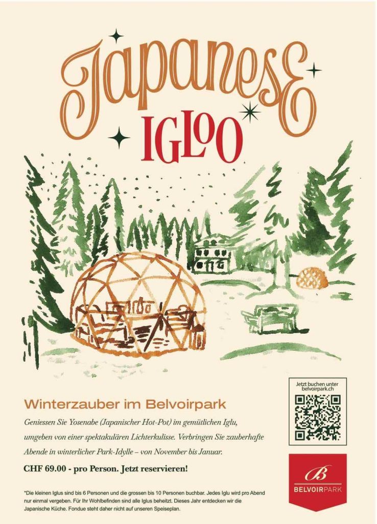 Dine in the Japanese Igloo at Belvoirpark Zurich