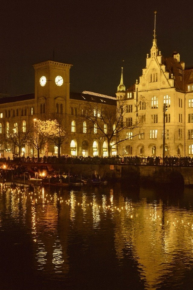 Lichterschwimmen in Zurich on The River Limmat 