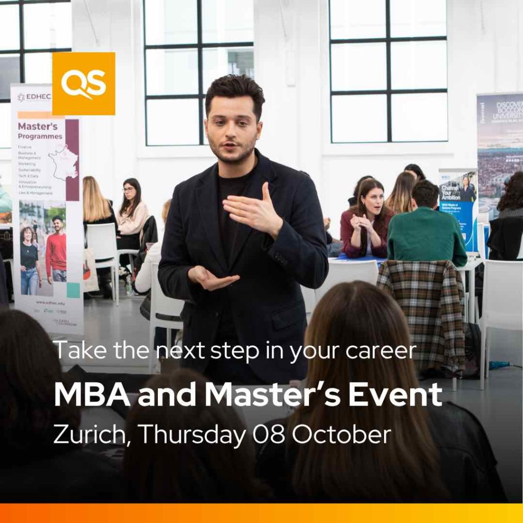 QS Connect MBA and Masters Event Zurich Thursday 8th October 2026 at the Marriott Zurich 