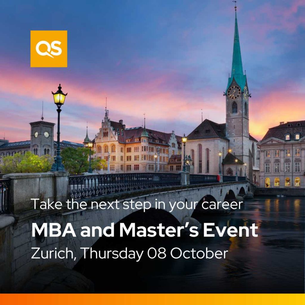 QS Connect MBA and Masters Event Zurich Thursday 8th October 2026 at the Marriott Zurich 